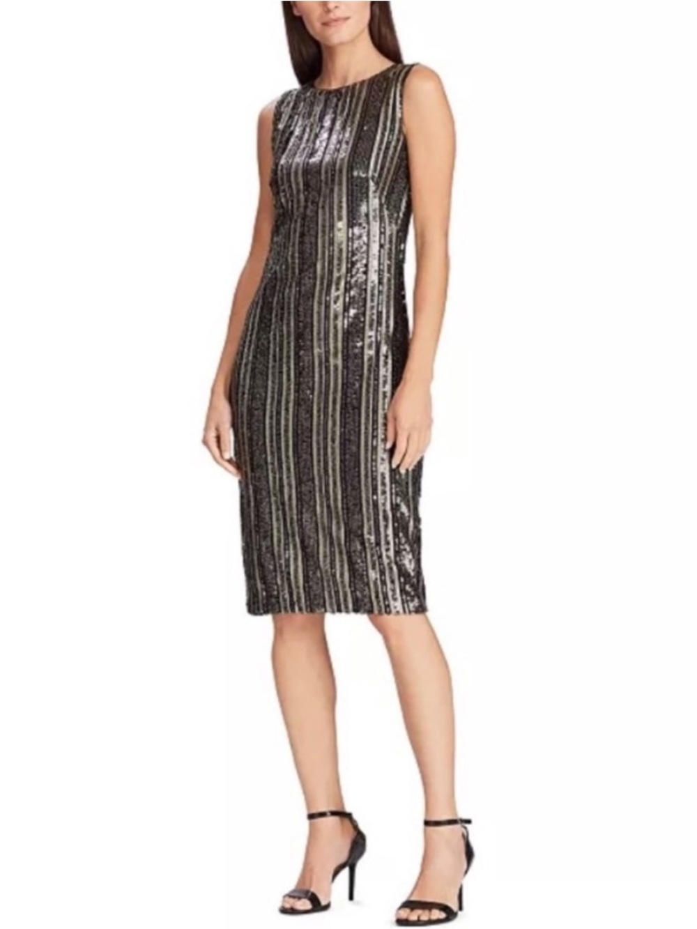 Ralph Lauren Sleeveless Sequin Midi Dress NWT